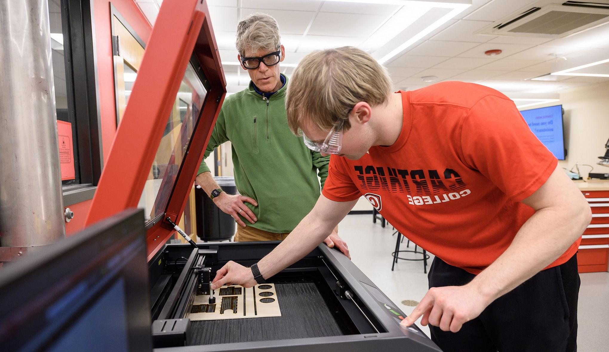 A student working in the Engineering Center.